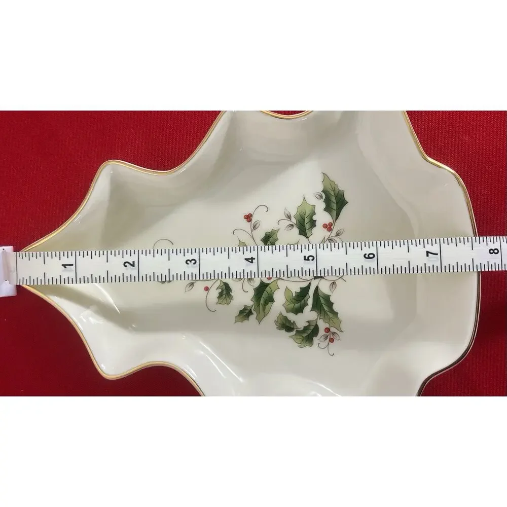 Home for the Holidays  Tree Candy Dish Ivory w/ Gold‎  Christmas Tree Shape 2003